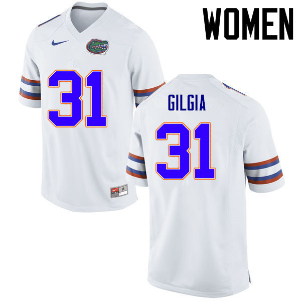 Women Florida Gators #31 Anthony Gigla College Football Jerseys Sale-White